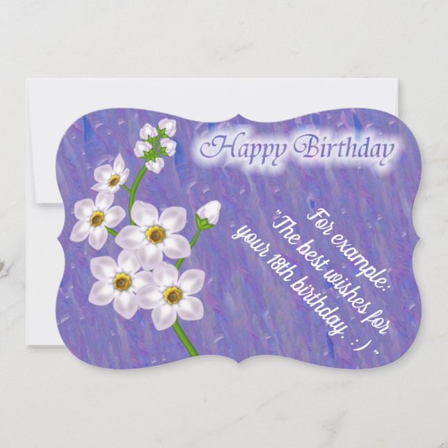 Elegante florale Geburtskarte (Vorderseite)