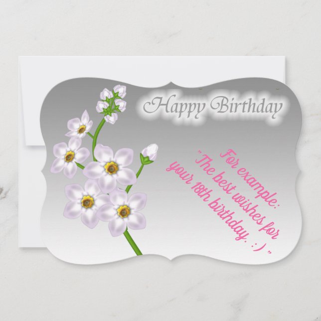 Elegante florale Geburtskarte (Vorderseite)