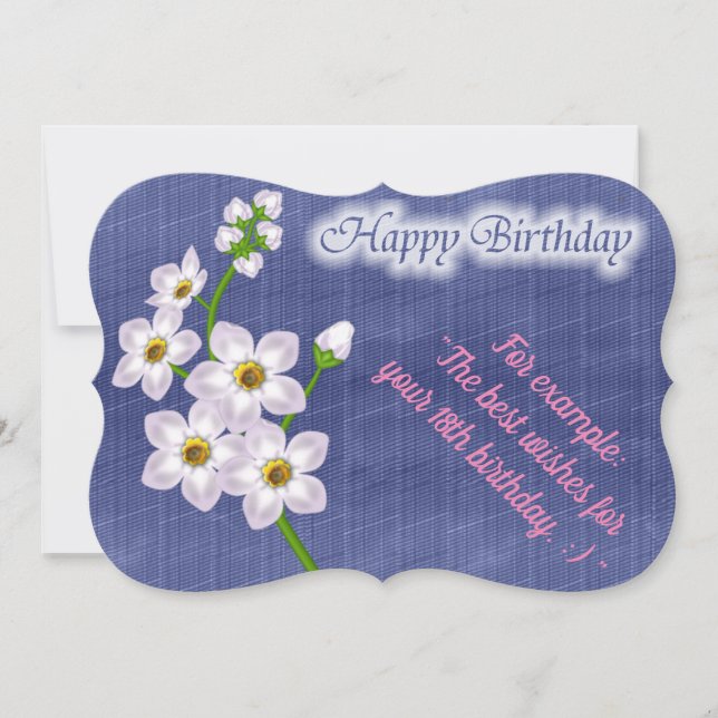 Elegante florale Geburtskarte (Vorderseite)