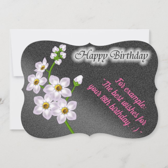 Elegante florale Geburtskarte (Vorderseite)