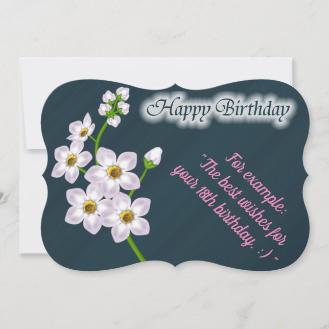 Elegante florale Geburtskarte (Vorderseite)