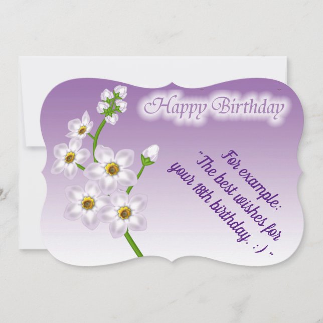 Elegante florale Geburtskarte (Vorderseite)