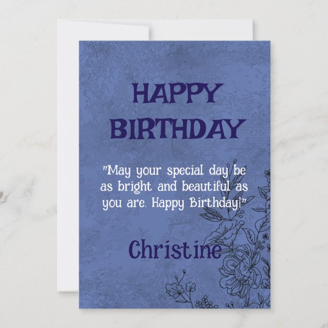 Elegante florale Geburtskarte Einladung (Vorderseite)