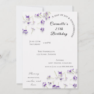 Elegante florale Geburtstags- / Hochzeitseinladung Einladung