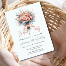 Elegante Florale Geburtstagseinladung zum Sweet 16