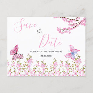 Elegante florale Geburtstagsparty Postkarte