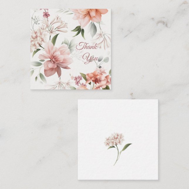 Elegante florale Geschenkkarte nach Maß Begleitkarte (Vorne/Hinten)