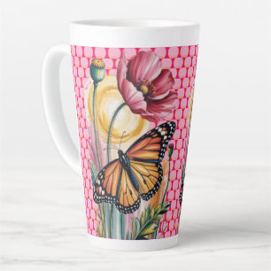 Elegante florale Grußkarte Milchtasse