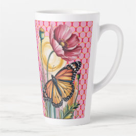 Elegante florale Grußkarte Milchtasse