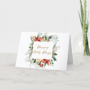 Elegante florale Happy Holy Days Foto Weihnachten