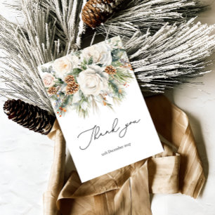 Elégante florale hivernale et Carte de remerciemen