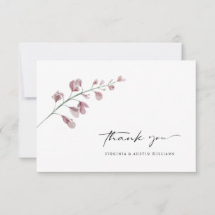 Elegante Florale Hochzeit Dankeskarte