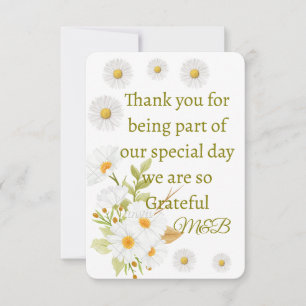 Elegante Florale Hochzeit Danksagungskarte Dankeskarte