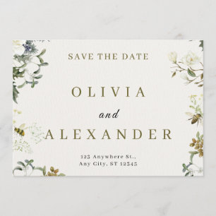 Elegante florale Hochzeit - Save-the-Date-Karte Einladung