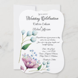 Elegante florale Hochzeit Soft Botanical Romance Einladung