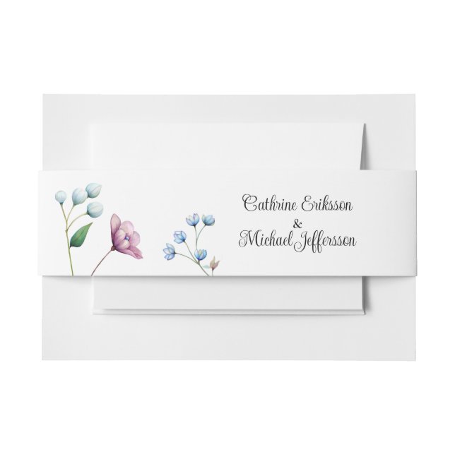 Elegante florale Hochzeit Soft Botanical Romance Einladungsbanderole (Vorderseite Beispiel)