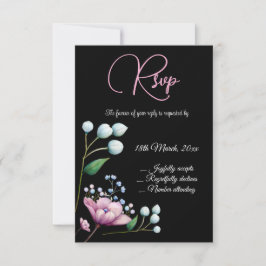 Elegante florale Hochzeit Soft Botanical Romance RSVP Karte