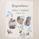 Elegante florale Hochzeit Soft Botanical Romance Sherpadecke<br><div class="desc">Dieses elegante Design besticht durch eine anmutige Anordnung von handbemalten Blumenelementen in sanften Pastelltönen. Das Design zeigt zarte weiße Knospen, sanfte blaue Blüten und eine pulsierende magnolische Blume, alles Set vor einem weichen grauen Hintergrund. Die minimalistischen Blumenakzente verleihen dem Ganzen ein Gefühl zeitloser Schönheit und Romantik, perfekt für Paare, die...</div>