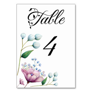 Elegante florale Hochzeit Soft Botanical Romance Tischnummer