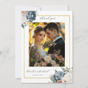 Elegante Florale Hochzeits-Dankeskarten Dankeskarte