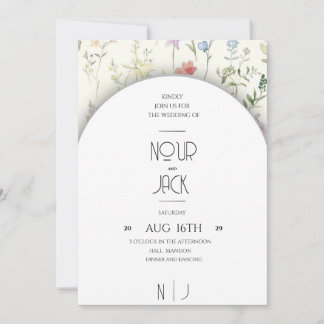 Elegante Florale Hochzeits-Einladung – Anpassbar W Einladung