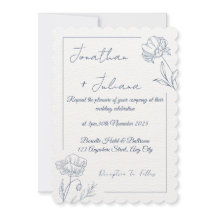 Elegante Florale Hochzeits-Einladung