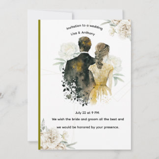 Elegante Florale Hochzeits-Einladungskarte Einladung
