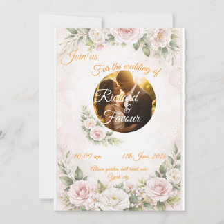 Elegante Florale Hochzeits-Einladungskarte Einladung