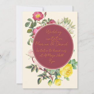 Elegante Florale Hochzeits-Einladungskarte Einladung