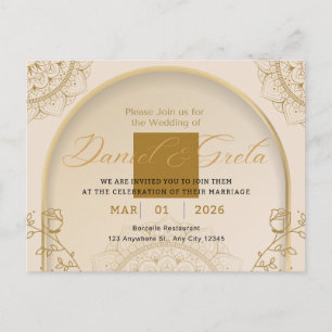 Elegante Florale Hochzeits-Einladungskarte Postkarte