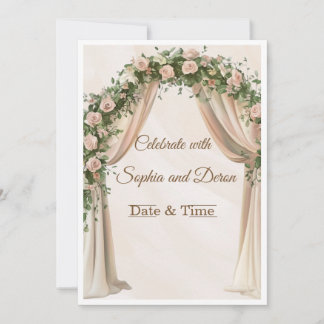 Elegante Florale Hochzeits-Einladungsvorlage Einladung