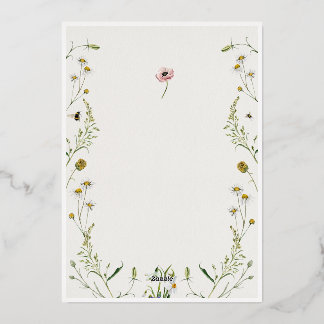 Elegante Florale Hochzeits-Einladungsvorlage Folieneinladung