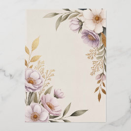 Elegante Florale Hochzeits-Einladungsvorlage Folieneinladung