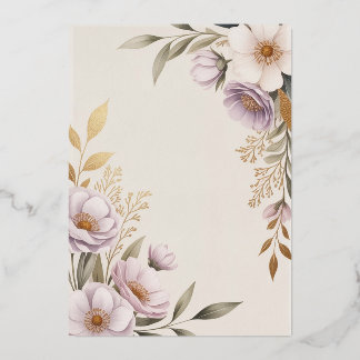 Elegante Florale Hochzeits-Einladungsvorlage Folieneinladung