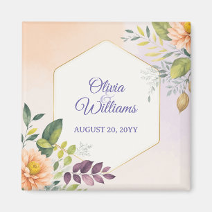Elegante Florale Hochzeits-Einladungsvorlage Magnet