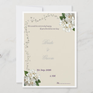 Elegante Florale Hochzeits-Einladungsvorlage, Mini Einladung