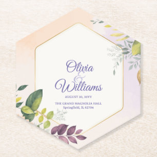 Elegante Florale Hochzeits-Einladungsvorlage Untersetzer