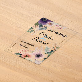 💐 Elegante Florale Hochzeits-Erinnerung 🌸✨ Acryleinladungen
