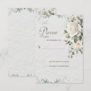 Elegante Florale Hochzeits-RSVP-Karte RSVP Karte