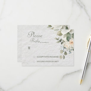 Elegante Florale Hochzeits-RSVP-Karte RSVP Karte