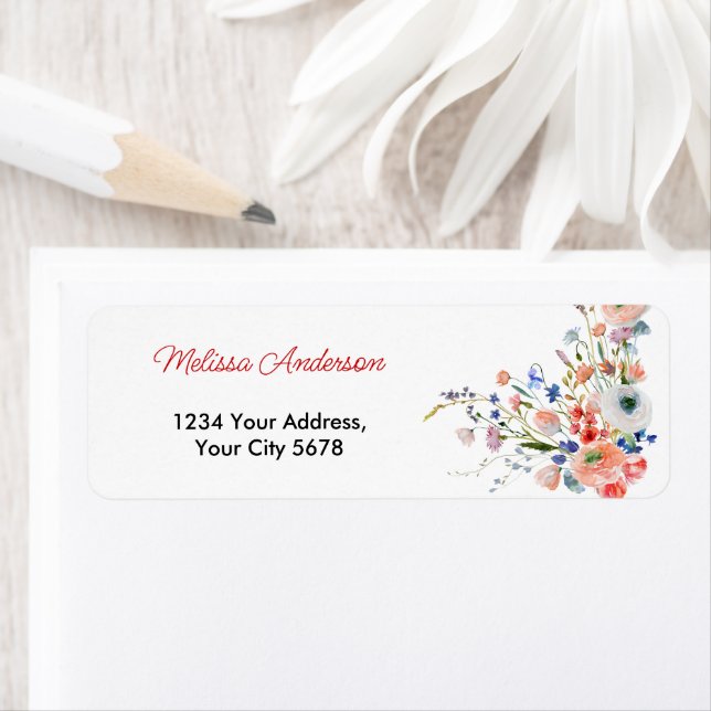 Elegante Florale Hochzeitsadresse (Insitu)