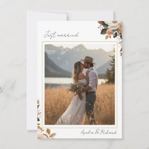 Elegante Florale Hochzeitsanzeigenkarte Einladung