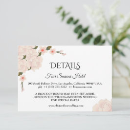 Elegante florale Hochzeitsdetails RSVP-Karte RSVP Karte