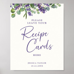 Elegante Florale Hochzeitsdusche Rezeptkarten Post Poster