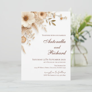 Elegante Florale Hochzeitseinladung Einladung