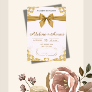 Elegante Florale Hochzeitseinladung Einladung