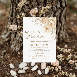 Elegante Florale Hochzeitseinladung Einladung