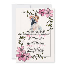 Elegante Florale Hochzeitseinladung für Paare
