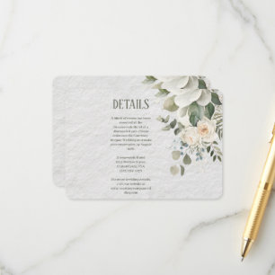 Elegante Florale Hochzeitseinschlusskarte Begleitkarte