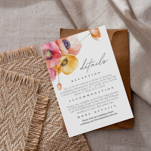 Elegante florale Hochzeitskarte Begleitkarte (Von Creator hochgeladen)